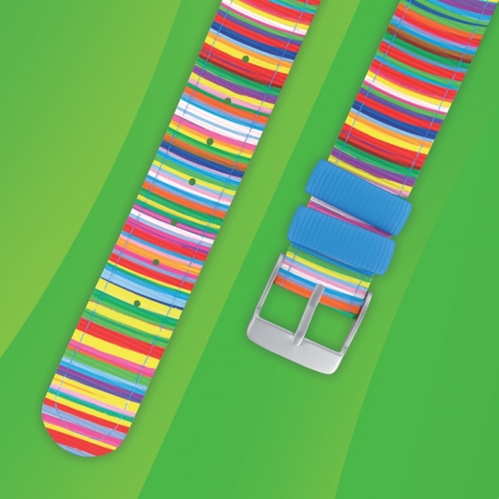 Bracelet montre Twistiti rayé multicolor