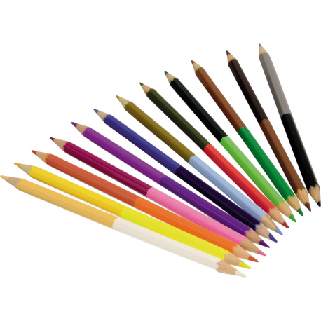 12 CRAYONS COULEURS DOUBLE POINTE